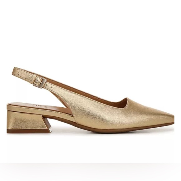 Naturalizer Shoes - NATURALIZER Ginger Snip Toe Dress Slingback Dark Gold Low BlockHeel.Size US 11 W